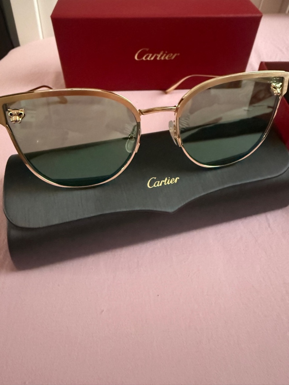 Cartier Gold Frame Sunglasses with brown Lenses * authentic*** CT0198S-003 - Picture 5 of 8